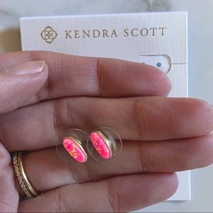 Kendra Scott pink opal stud earrings